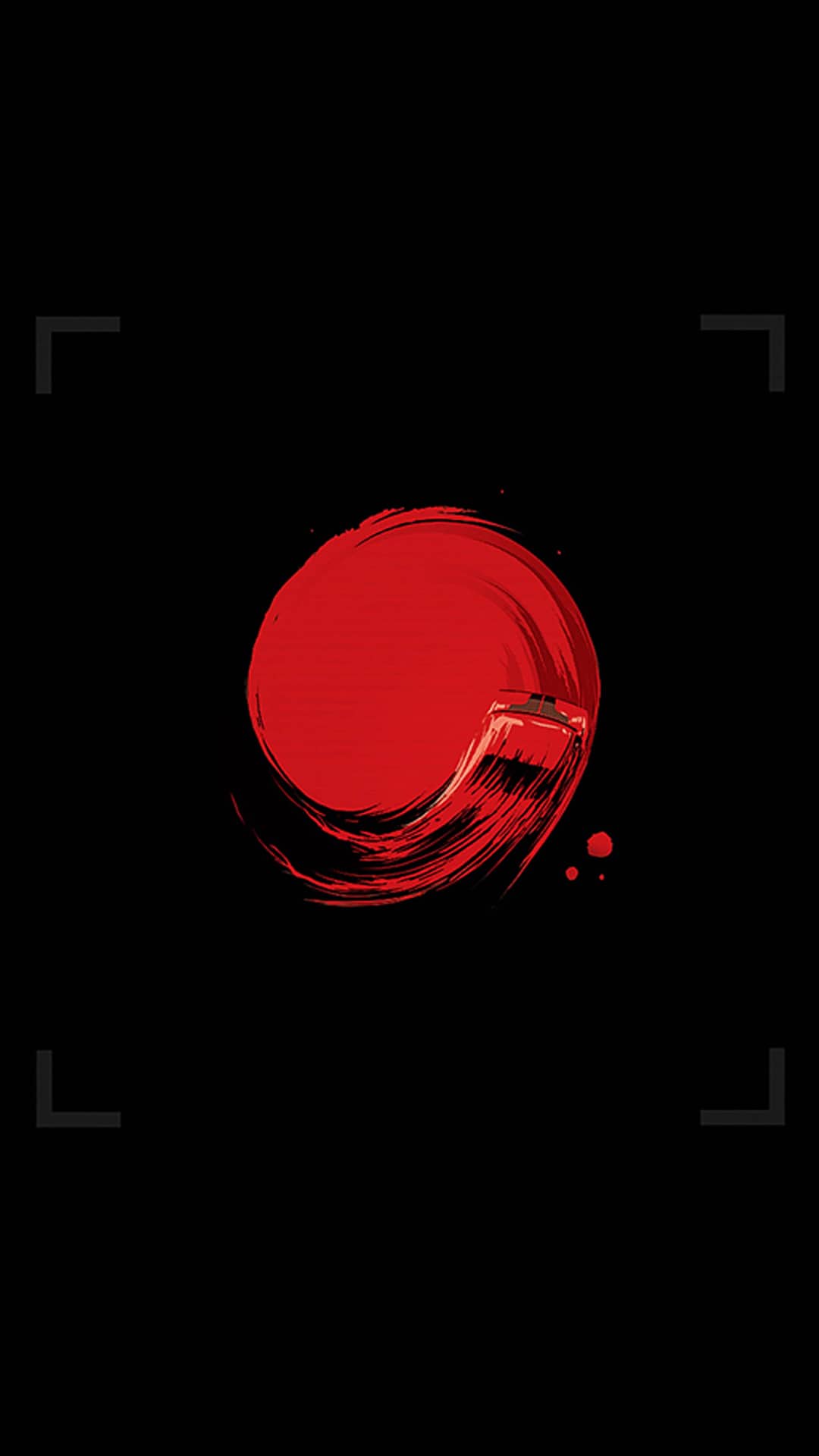 Cerchio rosso minimalista nero, 1080x1920 Full HD Verticale, iPhone Pro Max