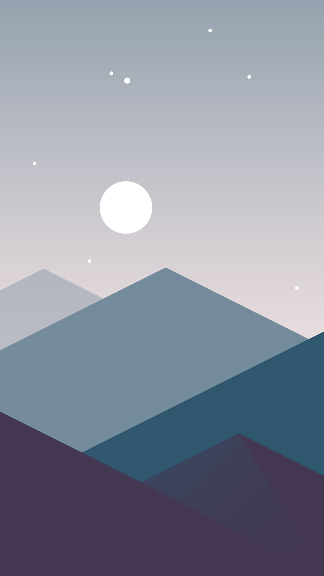 Montagne minimaliste notte luna, 1080x1919 Verticale, iPhone Air