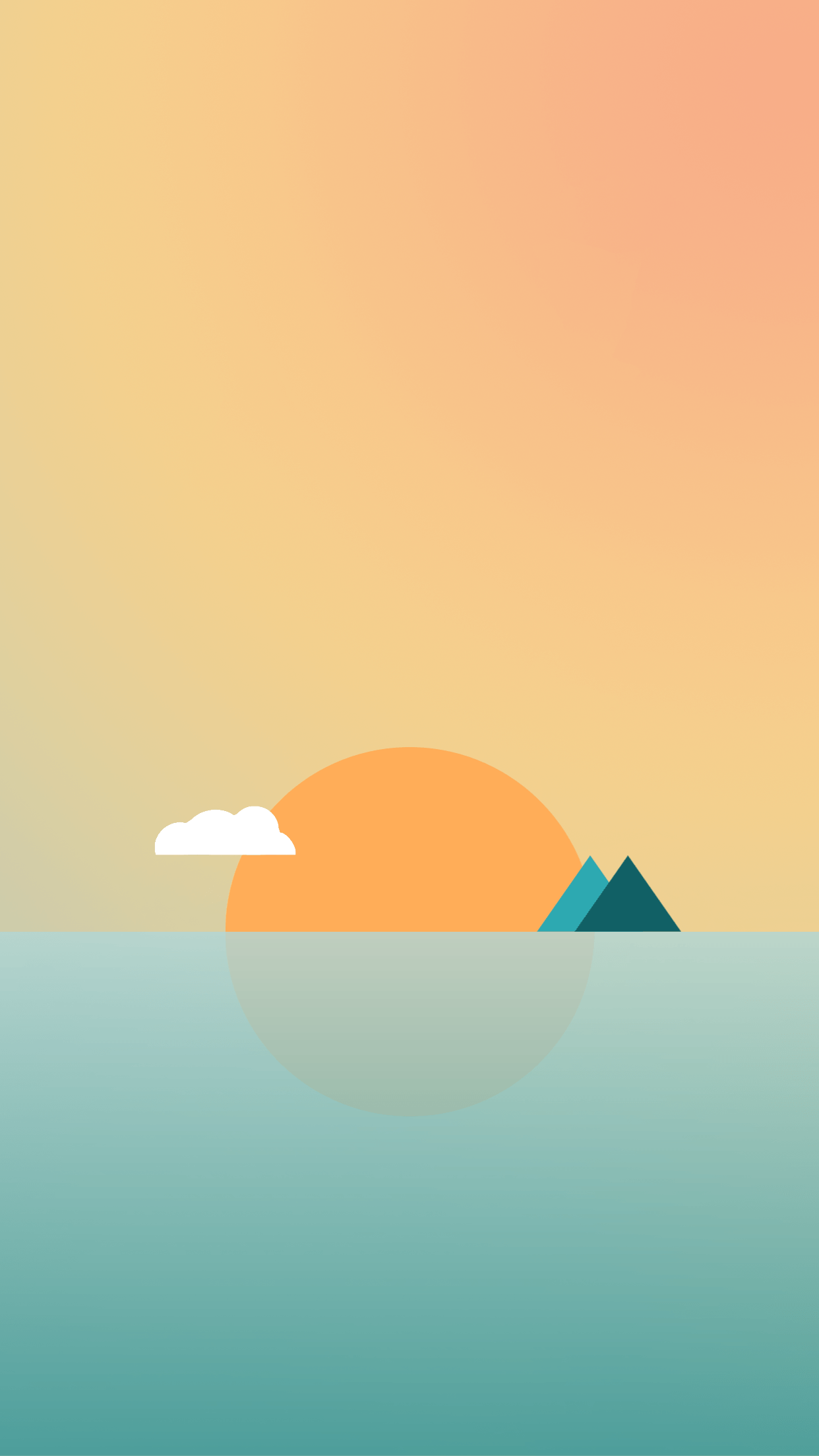 Tramonto minimalista con montagne, 1242x2208 Full HD Verticale, iPhone Pro