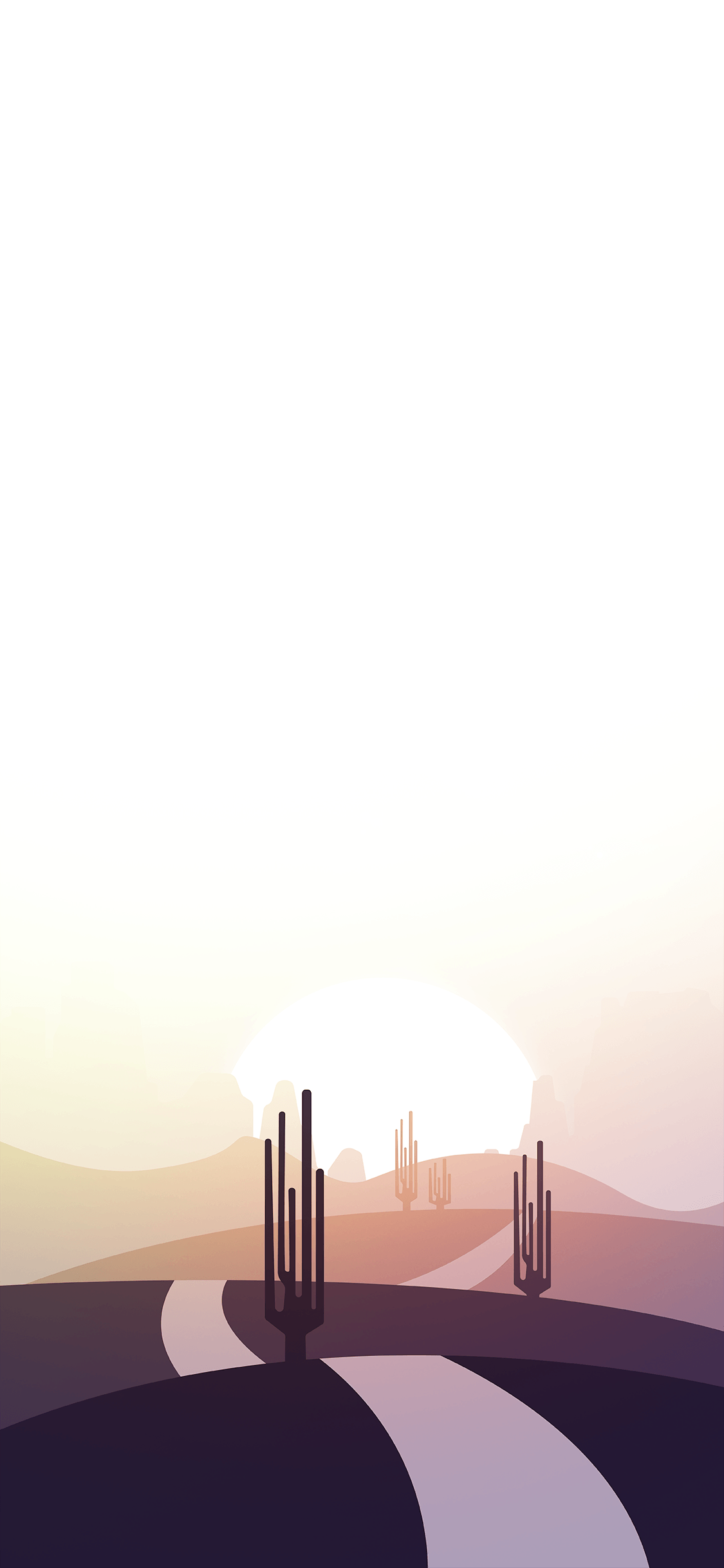 Deserto minimal tramonto cactus, 1125x2436 Full HD Verticale, iPhone