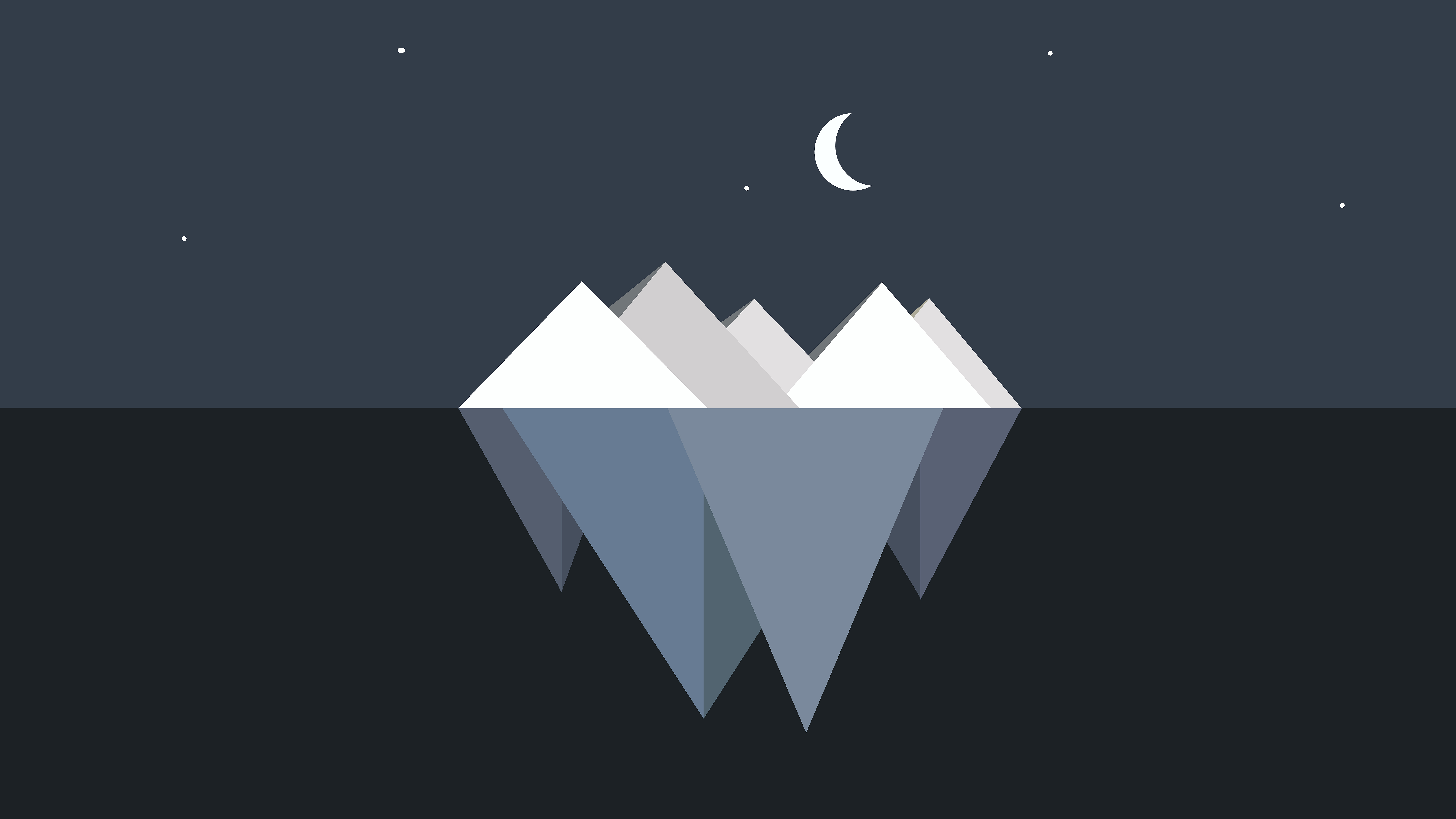 Iceberg minimalista notte stellata, 7680x4320 4K Ultra HD, Smart TV 4K