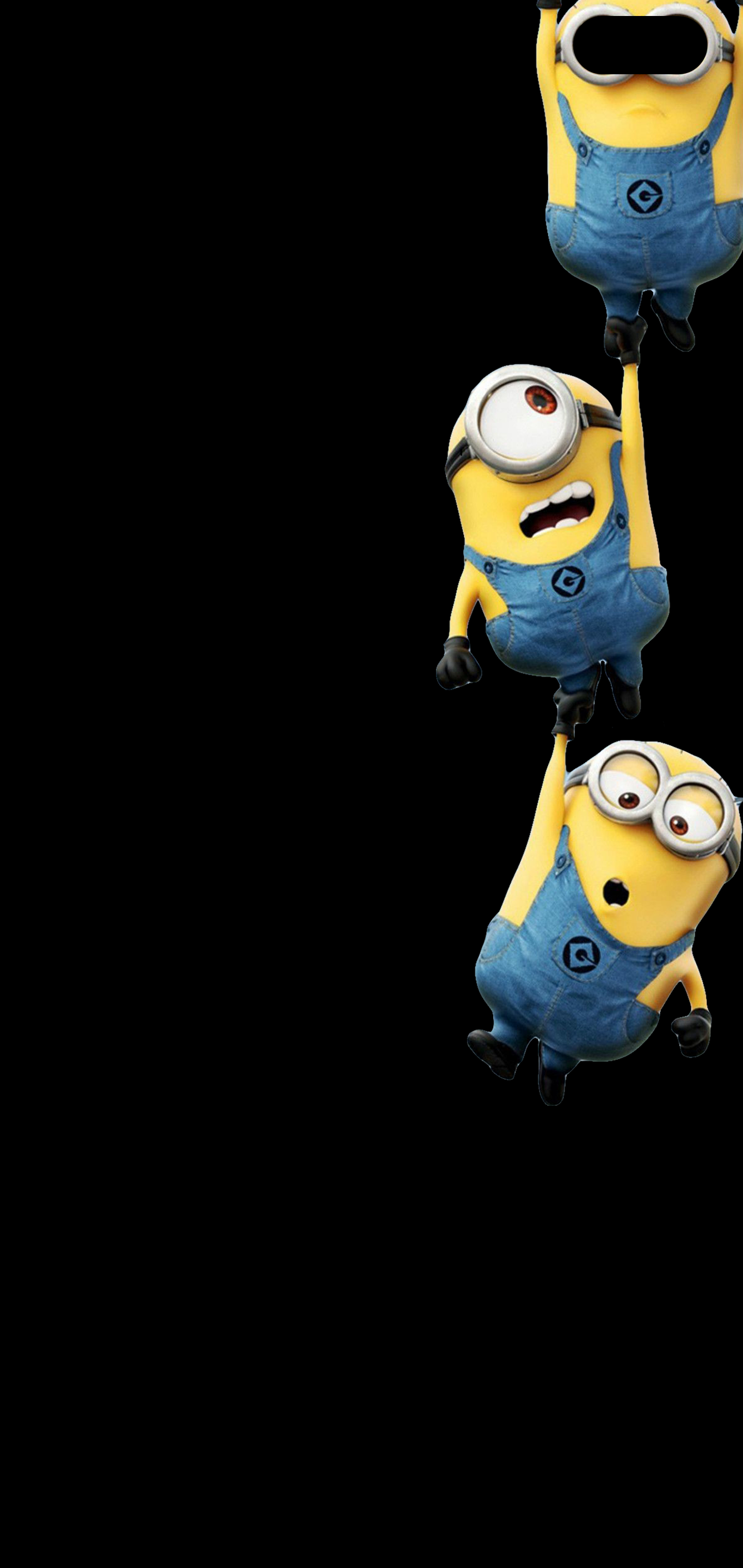 Minion sfondo nero, 1440x3040 Verticale, Samsung Galaxy