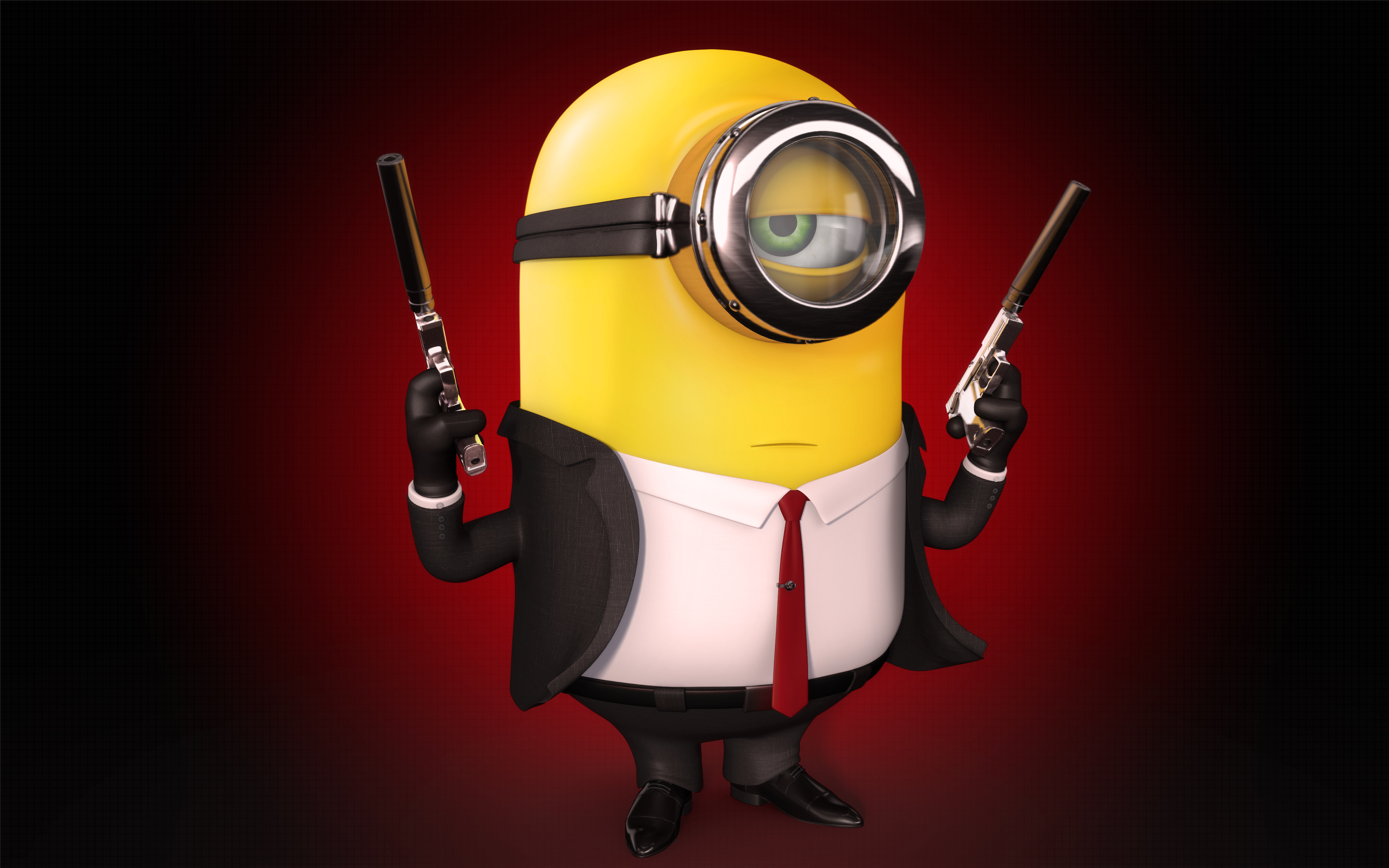 Minion con pistole in smoking, 4000x2500 4K Ultra HD, Smart TV 4K