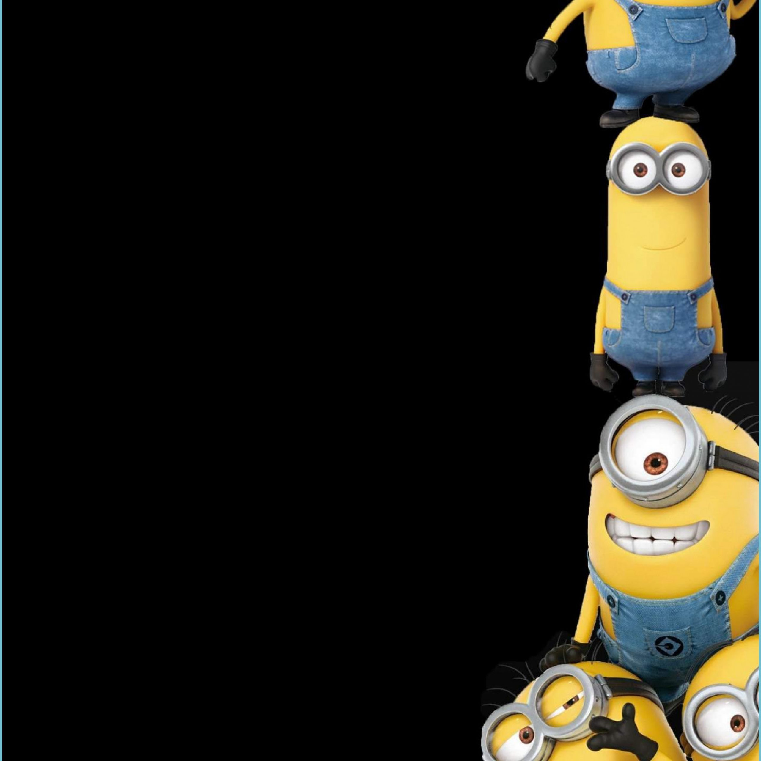 Pila di Minions su nero, 2560x2560 2K, Desktop