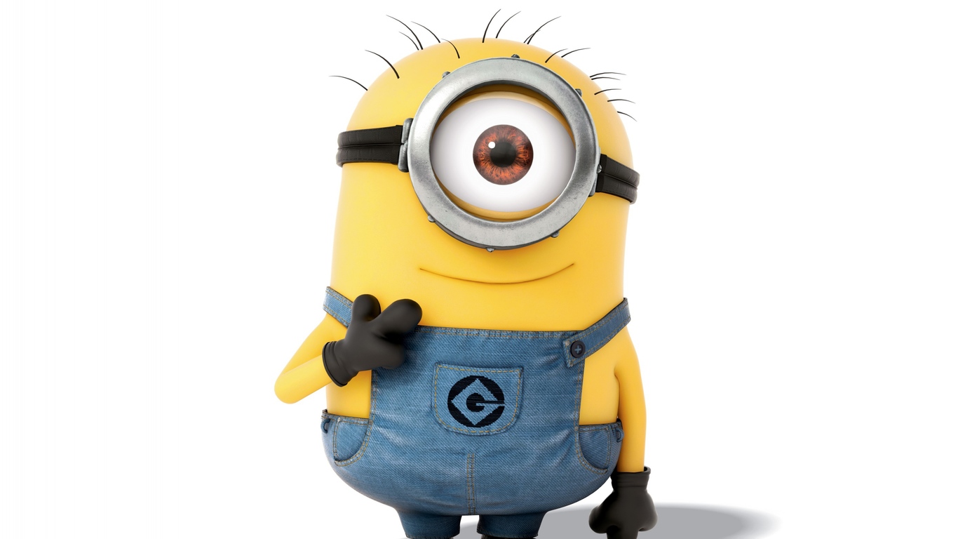 Minion giallo tuta blu, 1366x768 HD, Desktop
