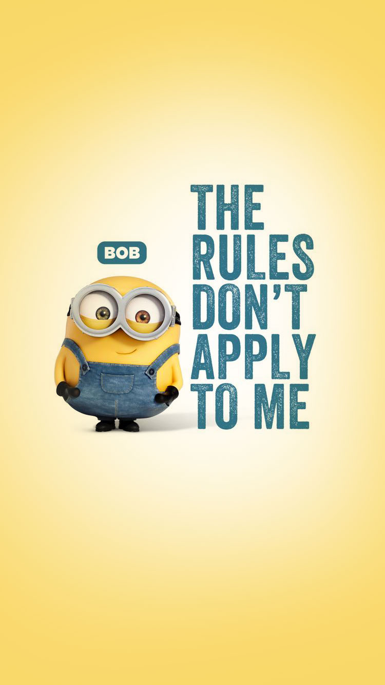 Minion Bob con testo, 750x1334 Full HD Verticale, Smartphone