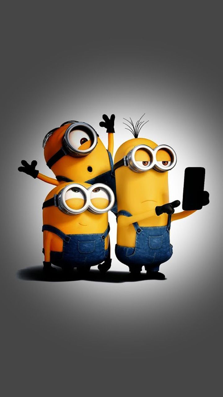 Minion selfie sfondo grigio, 720x1280 Verticale, Telefono