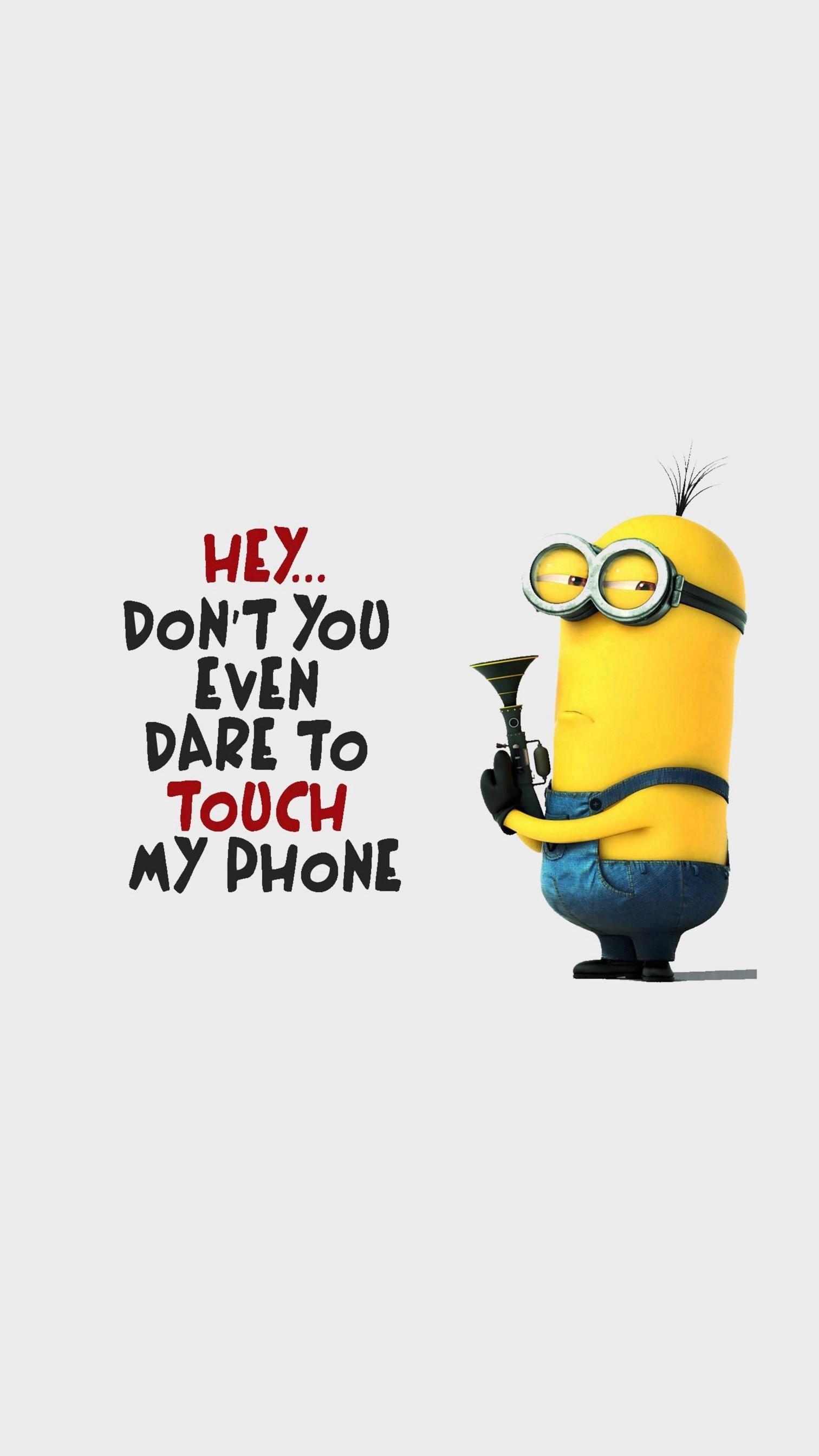 Minion con occhiali e testo, 1512x2688 Full HD Verticale, Smartphone