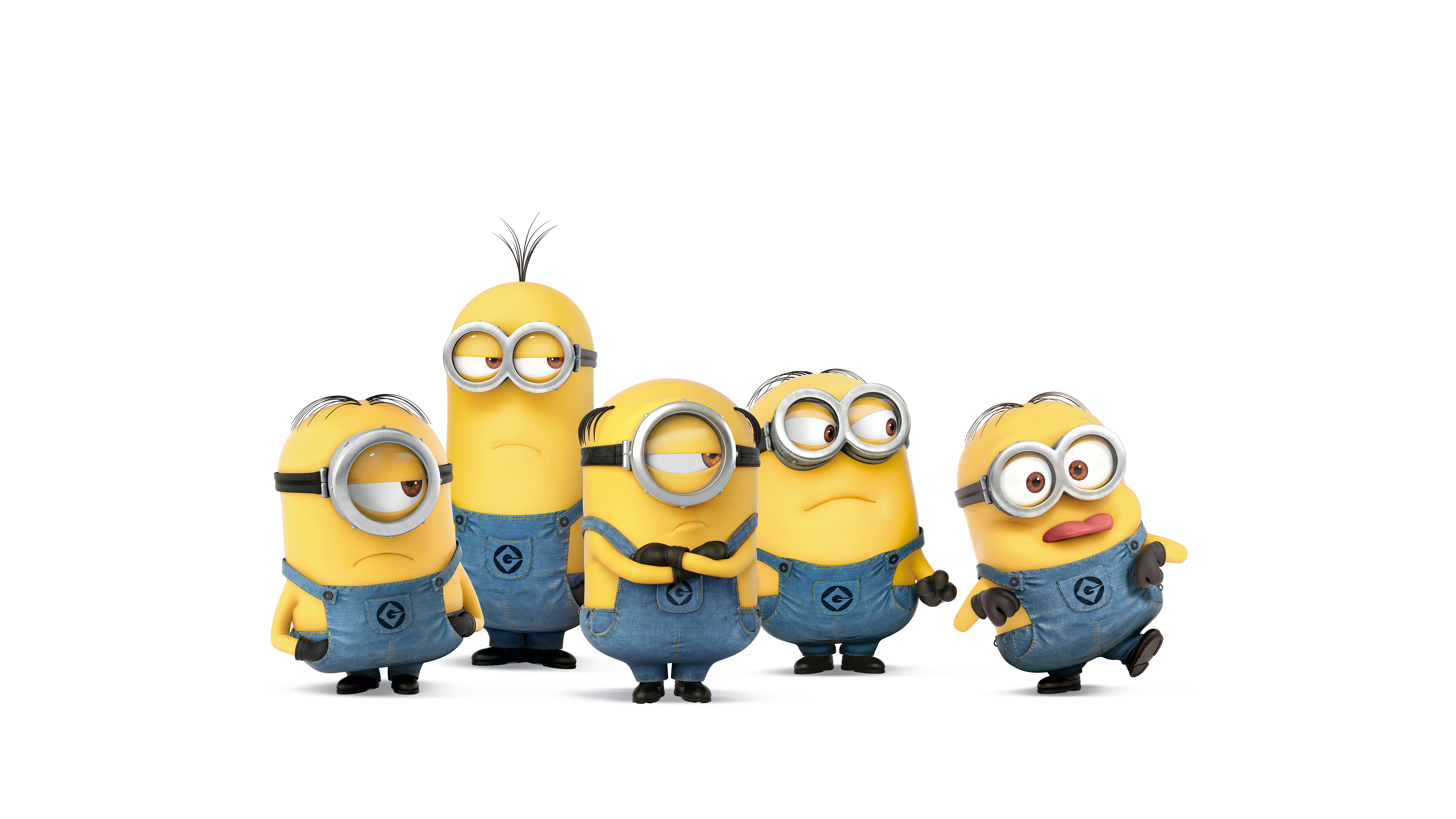 Gruppo Minions personaggi animati, 7680x4320 UHD, PC 4K