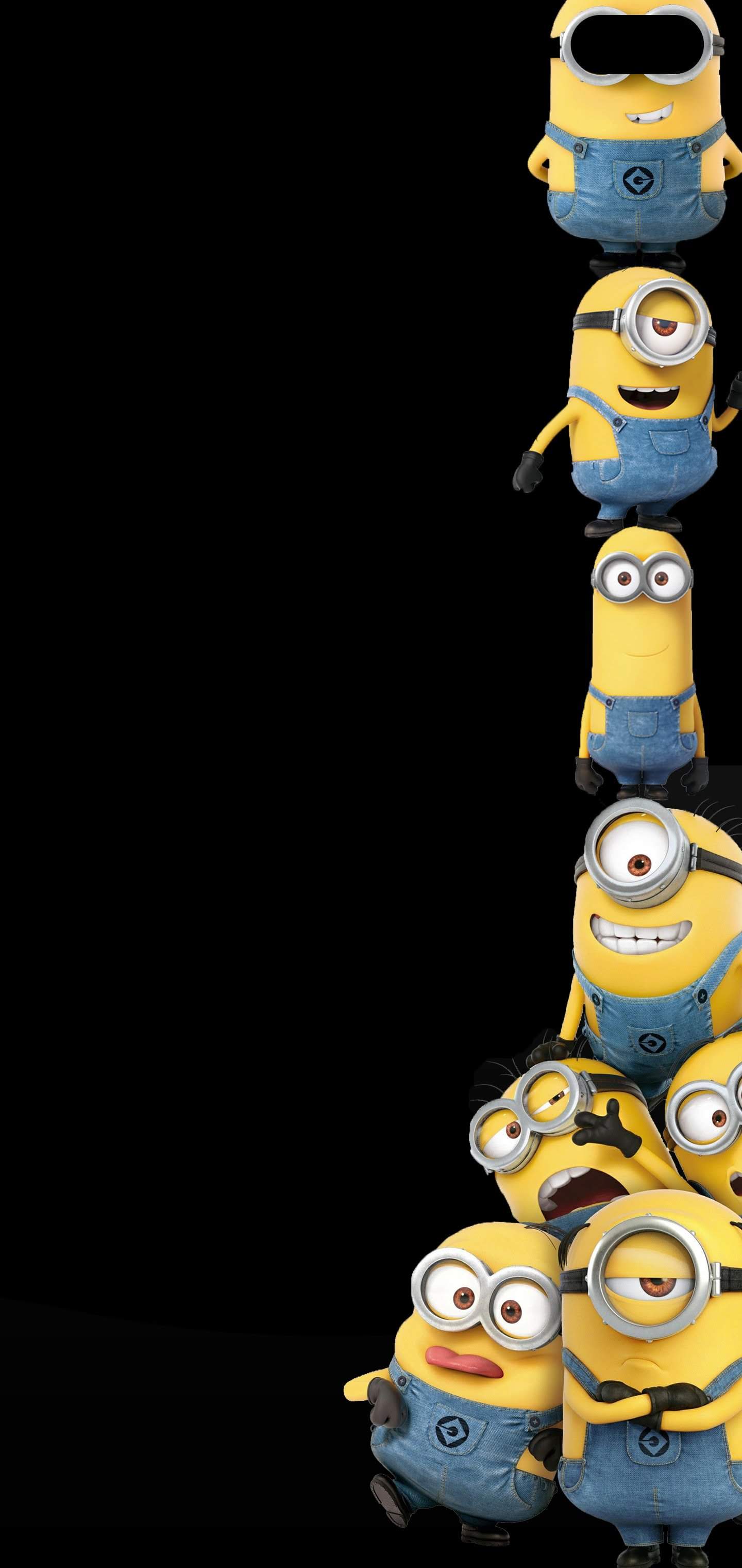 Minions sfondo nero, 1440x3040 Full HD Verticale, iPhone