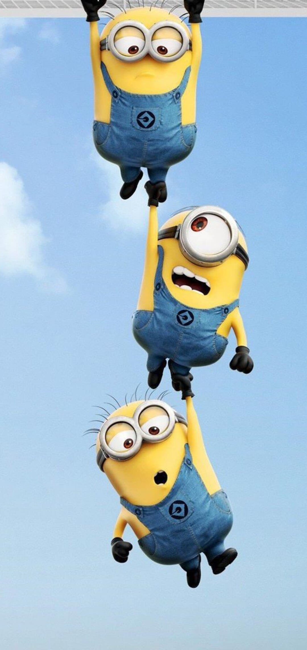 Minions appesi cielo azzurro, 1080x2280 Full HD Verticale, iPhone