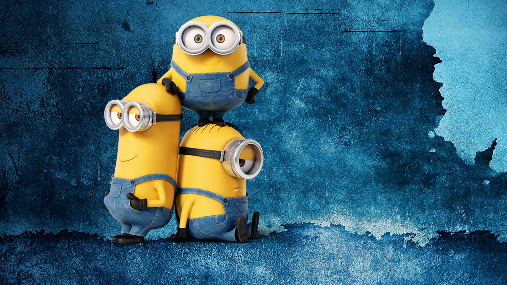 Minions su sfondo blu, 1920x1080 Full HD 1080p, PC