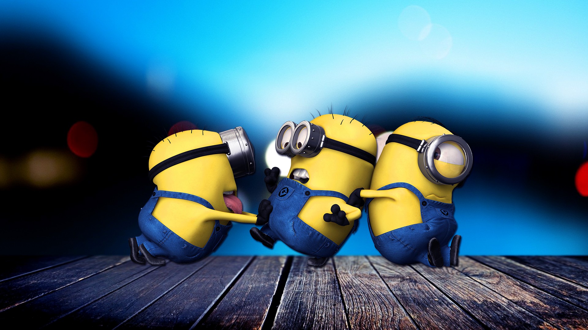 Minions su pontile in legno, 1920x1080 Full HD 1080p, Laptop