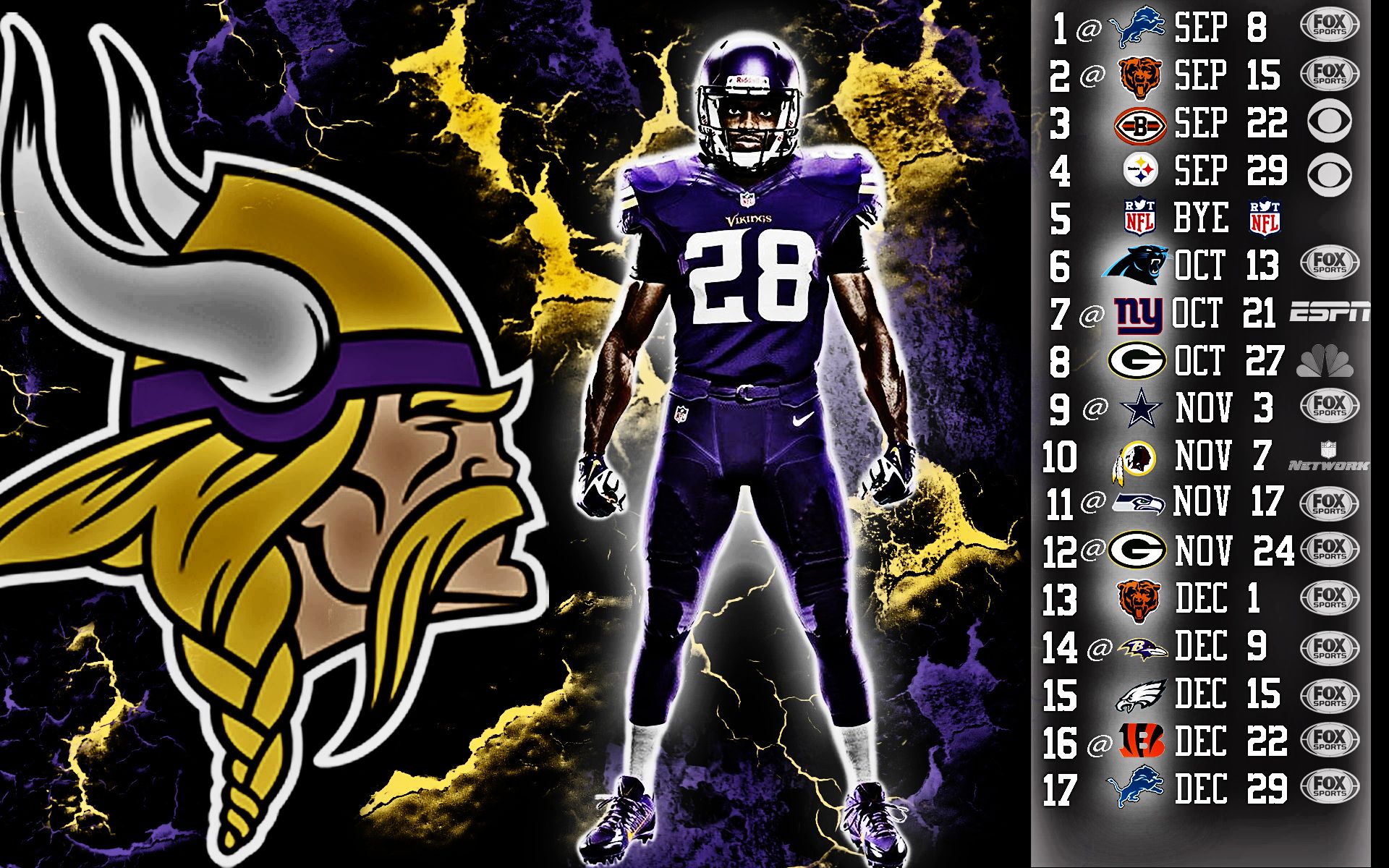 Casco Minnesota Vikings viola, 1440x2560 Verticale, Mobile