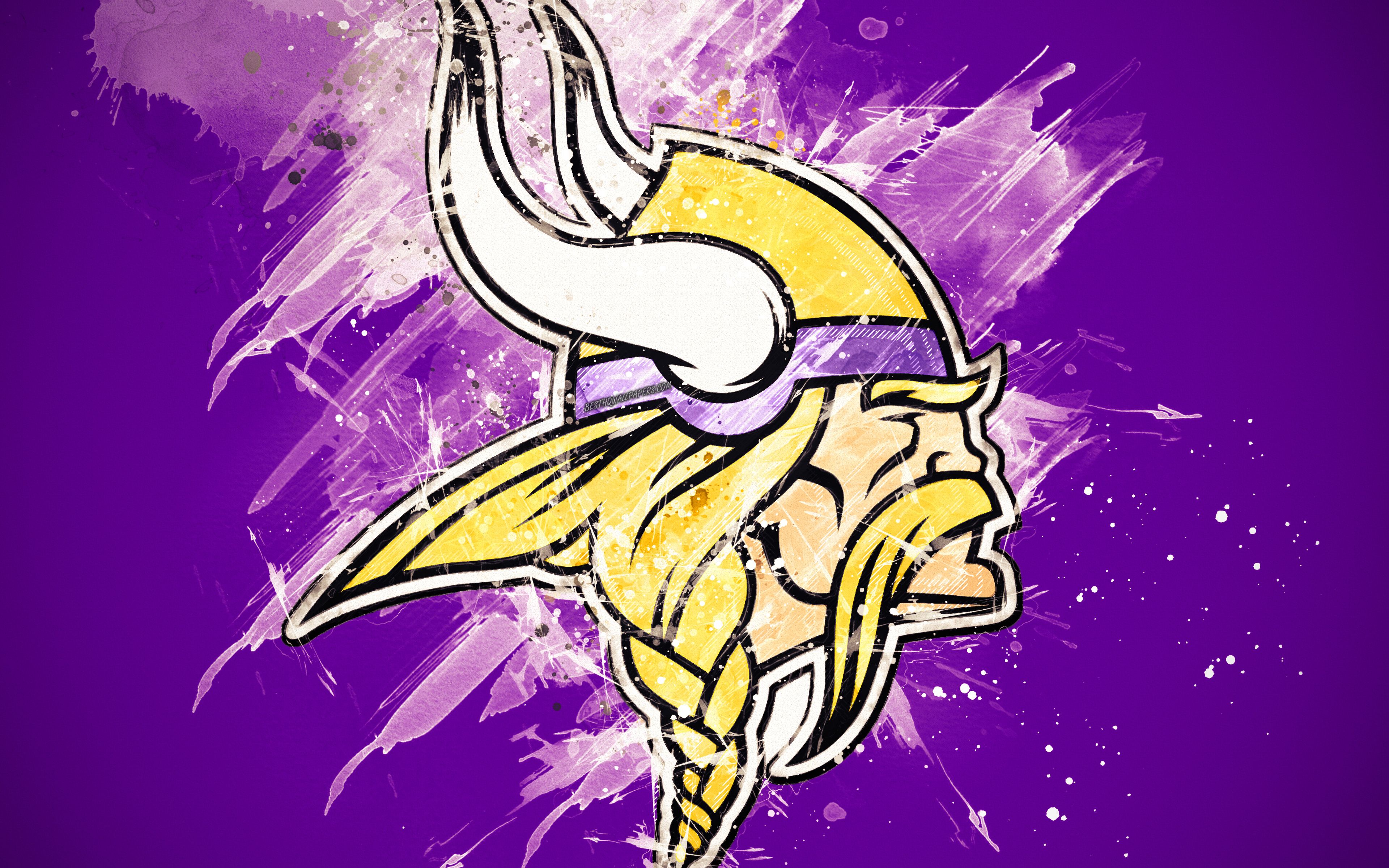 Logo Minnesota Vikings grunge, 3840x2400 Ultra HD, 4K TV