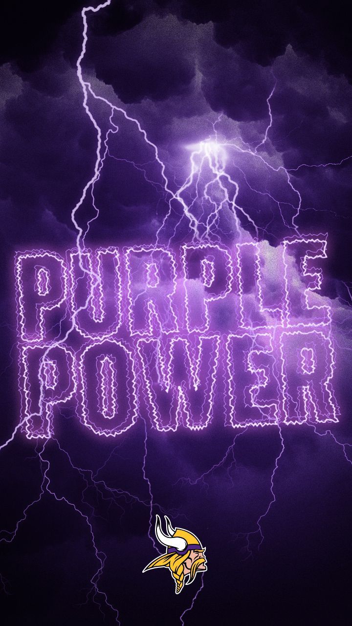 Logo Minnesota Vikings fulmini viola, 720x1280 Verticale, OnePlus