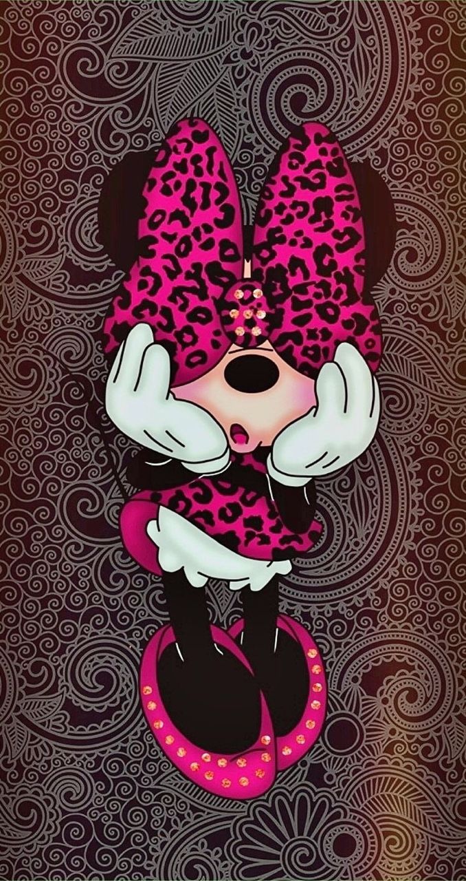 Minnie leopardata rosa nera, 678x1280 Verticale, Telefono
