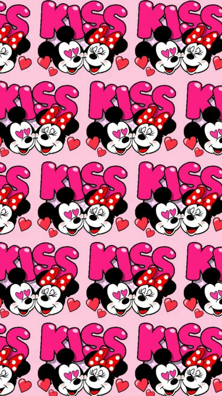 Minnie e Topolino bacio pattern, 736x1308 Full HD Verticale, Samsung Galaxy