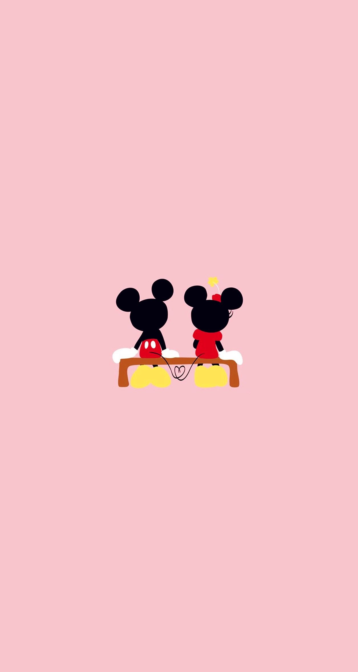 Topolino e Minnie sagome sfondo rosa, Mickey Mouse, 1256x2353 Full HD Verticale, Smartphone