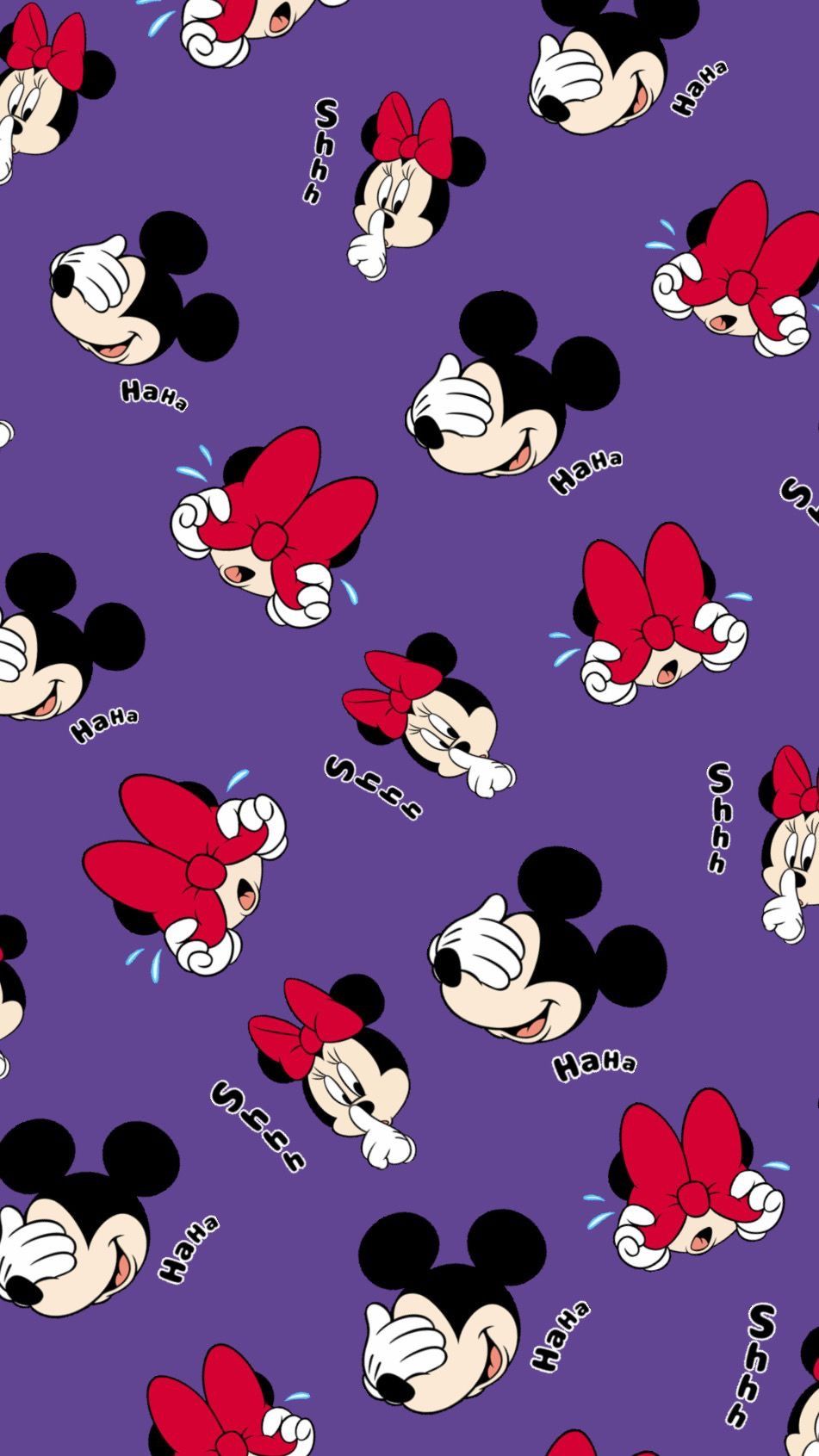 Minnie e Topolino pattern viola, Minnie Mouse, 951x1691 Verticale, Mobile