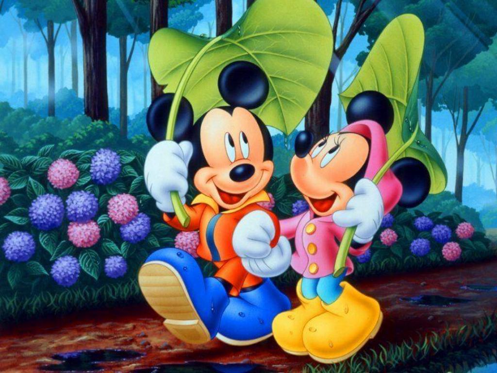 Topolino e Minnie sotto foglie, Minnie Mouse, 1024x768 HD, Laptop