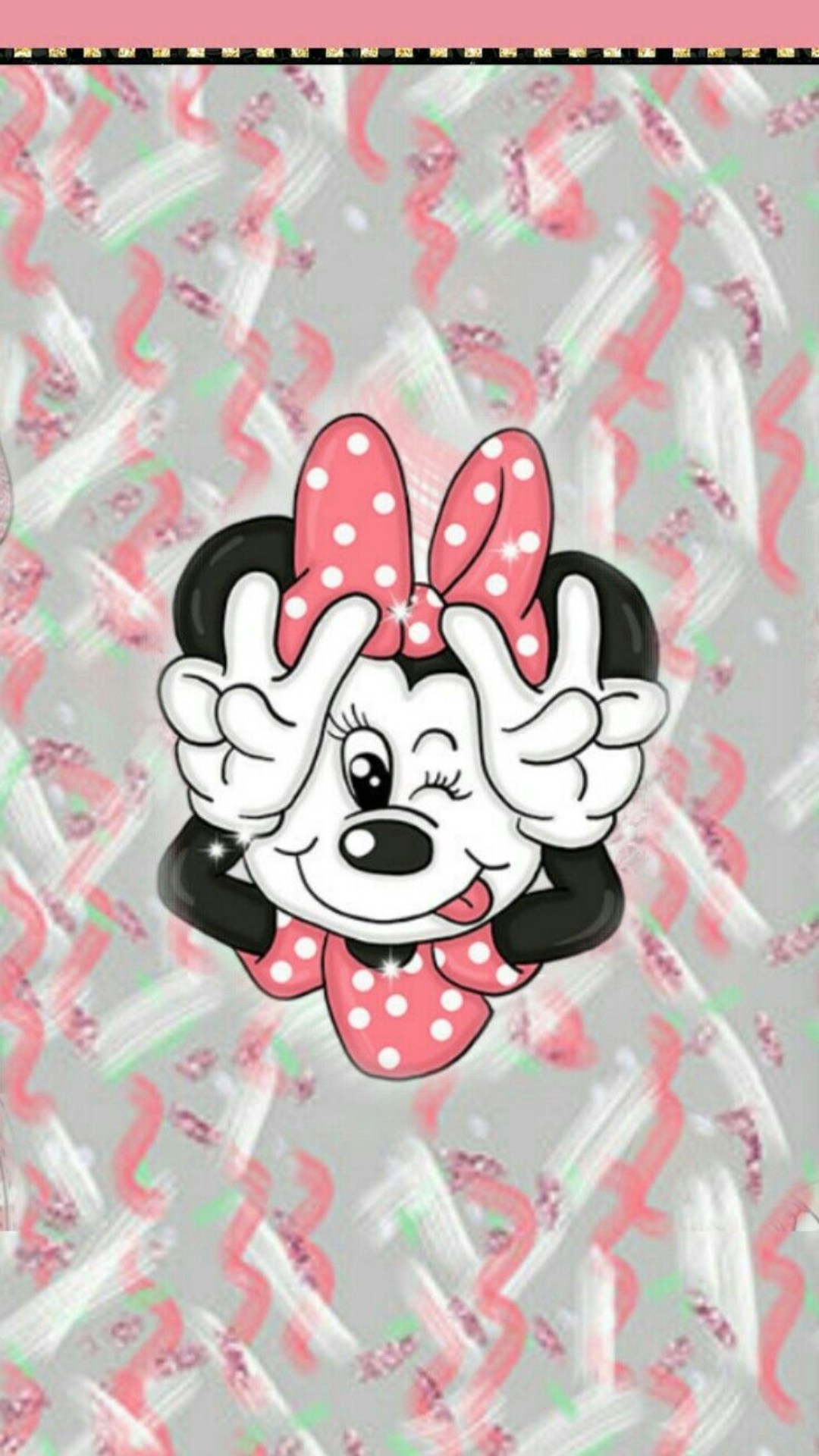 Minnie Mouse fiocco rosa, 1080x1920 Verticale, Telefono