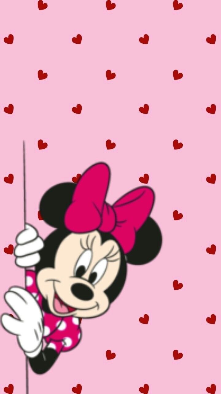 Minnie Mouse cuori rosa, 720x1280 Verticale, Telefono