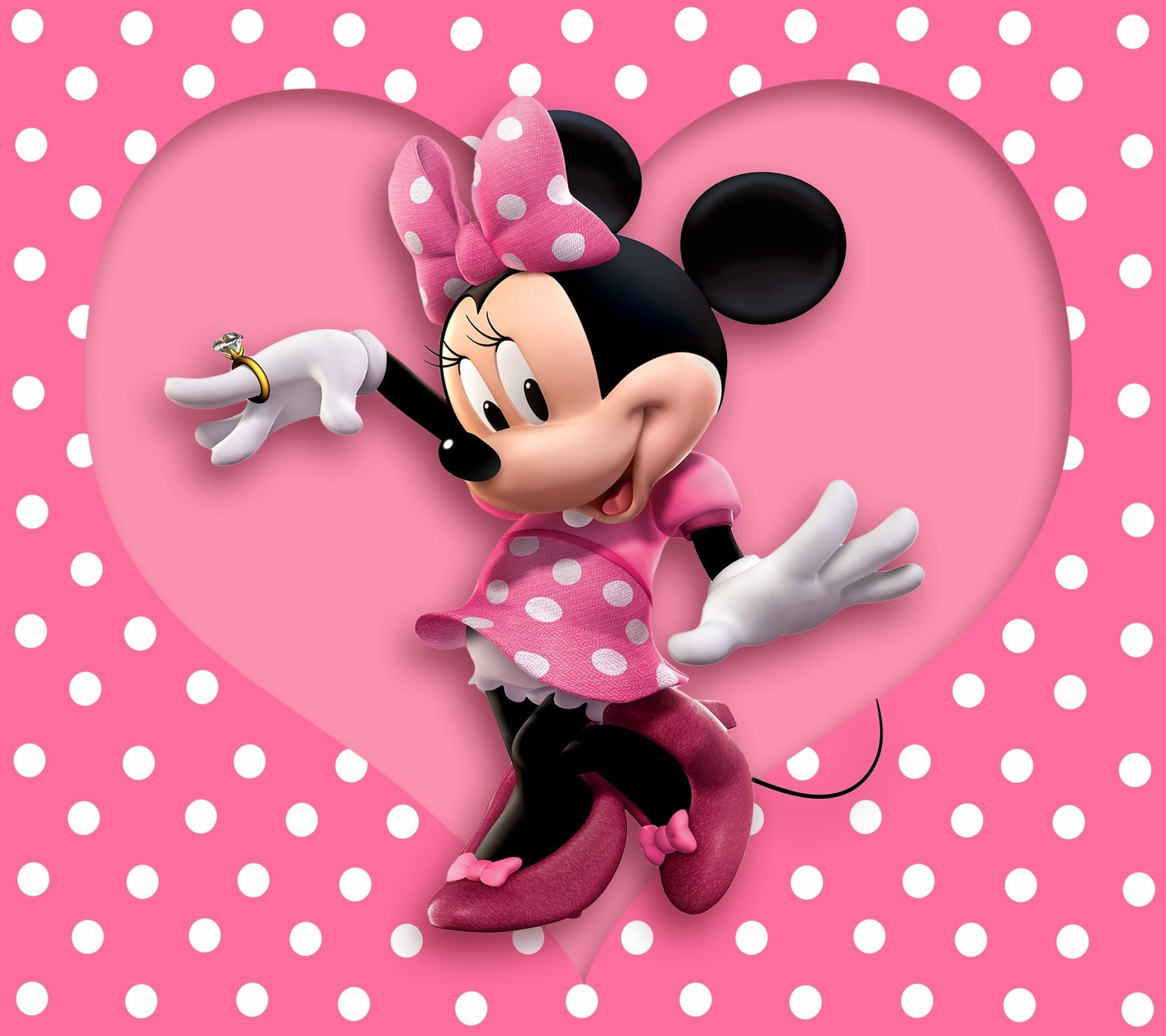 Minnie Mouse cuore rosa pois, 2160x1920 2K, Desktop