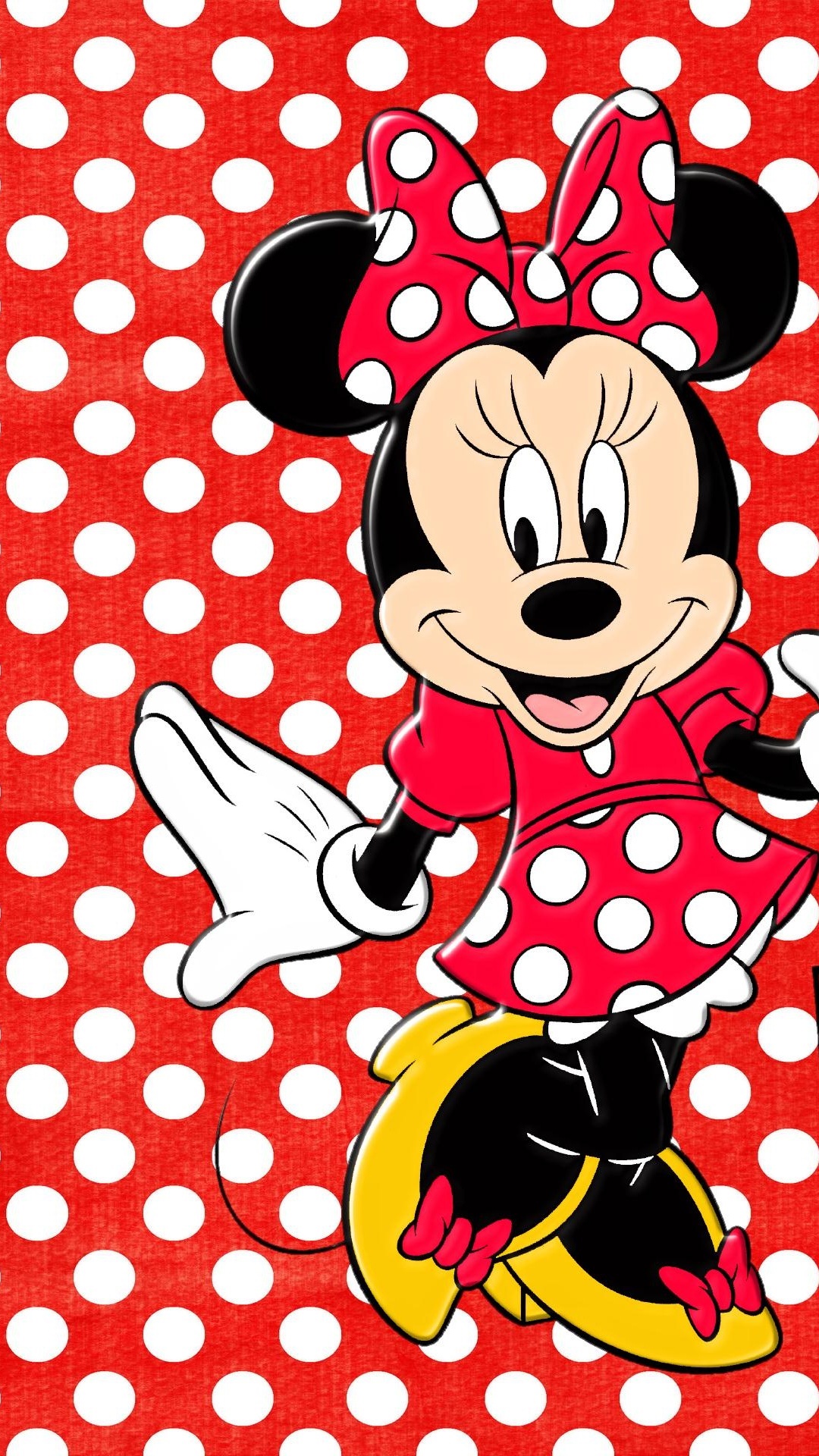 Minnie Mouse pois rossi, 1080x1920 Verticale, Mobile