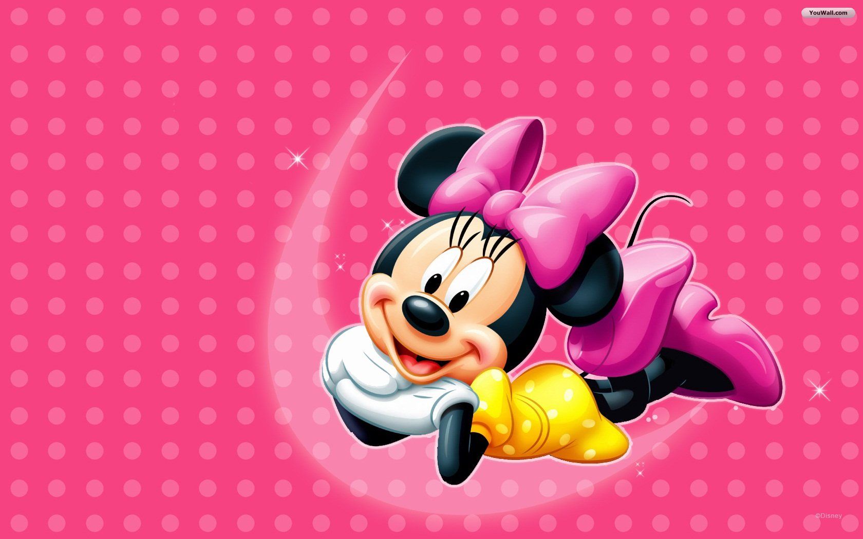 Minnie Mouse sdraiata rosa, 1680x1050 HD, Desktop