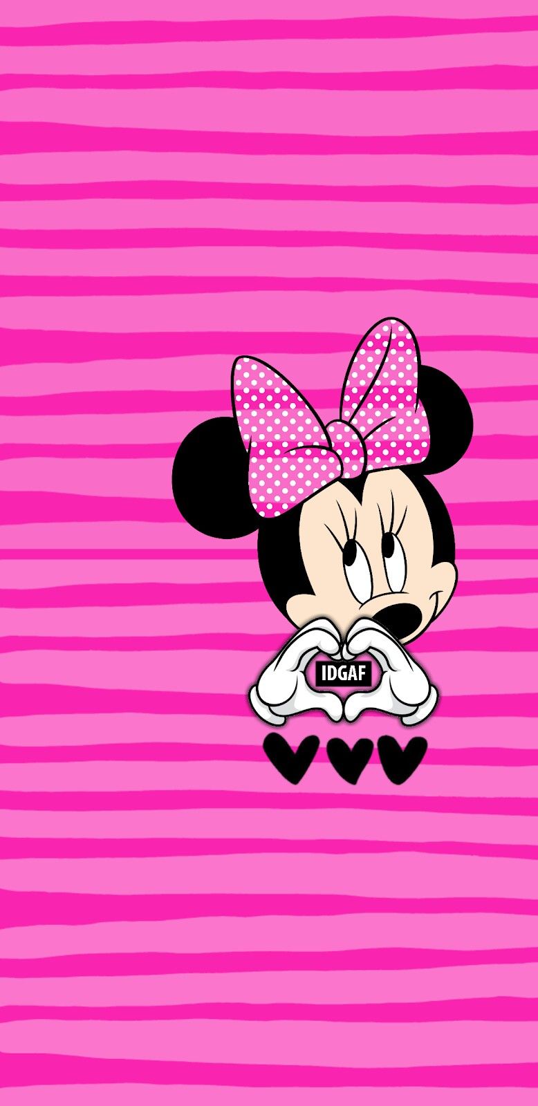 Minnie Mouse sfondo rosa righe, 778x1600 Full HD Verticale, iPhone