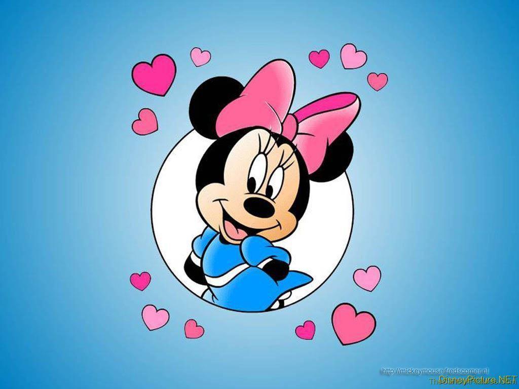 Minnie Mouse con cuori rosa, 1024x768 HD, Desktop