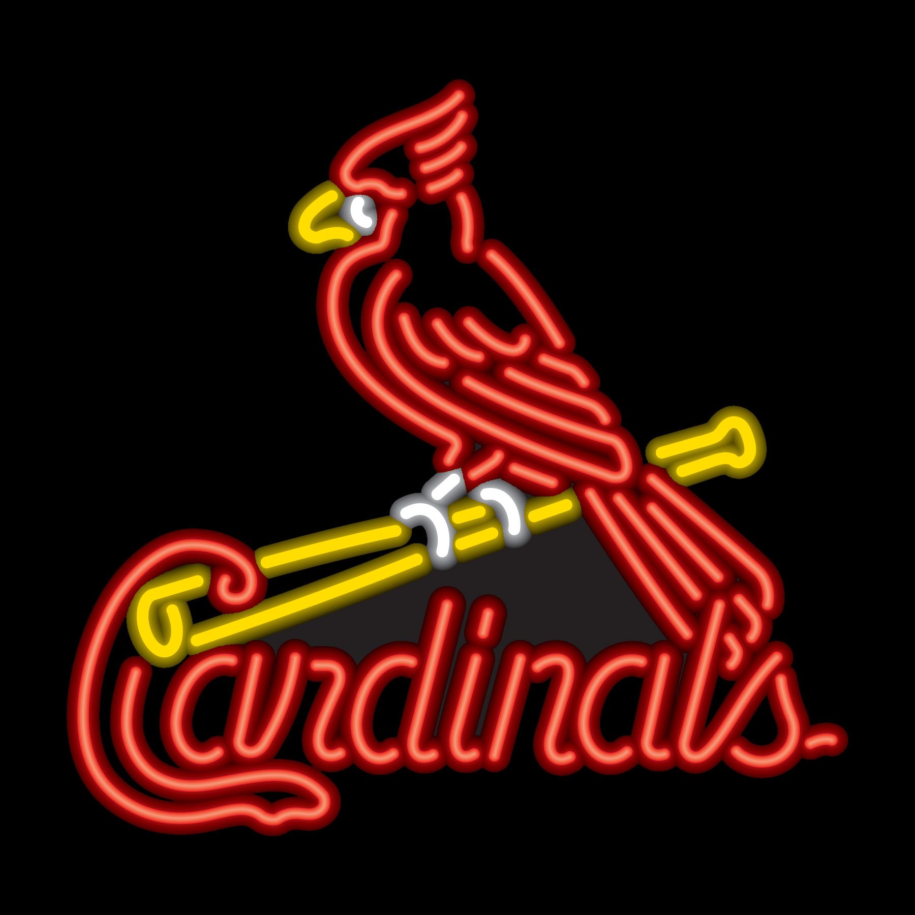 Logo neon St Louis Cardinals, 1800x1800 900p, PC