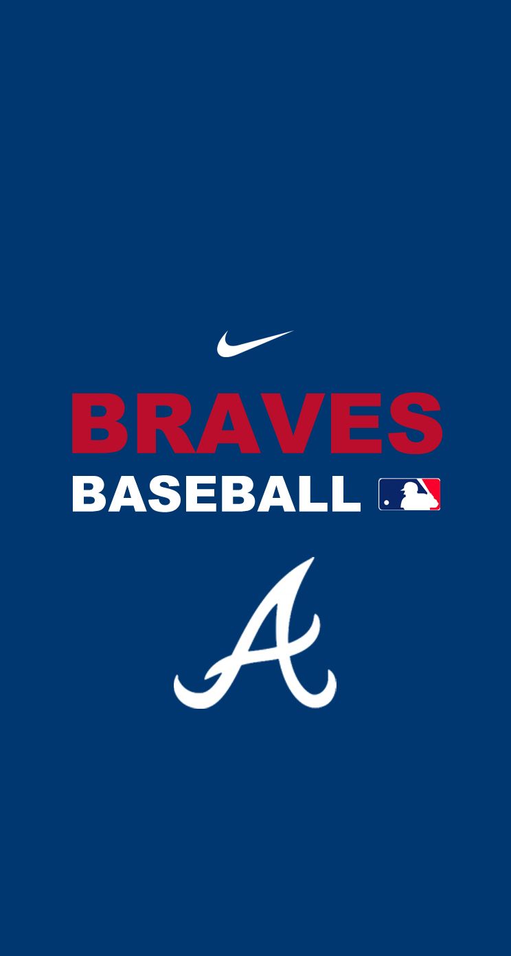 Logo Atlanta Braves Nike blu, abbigliamento sportivo, 744x1392 Verticale, iPhone Pro
