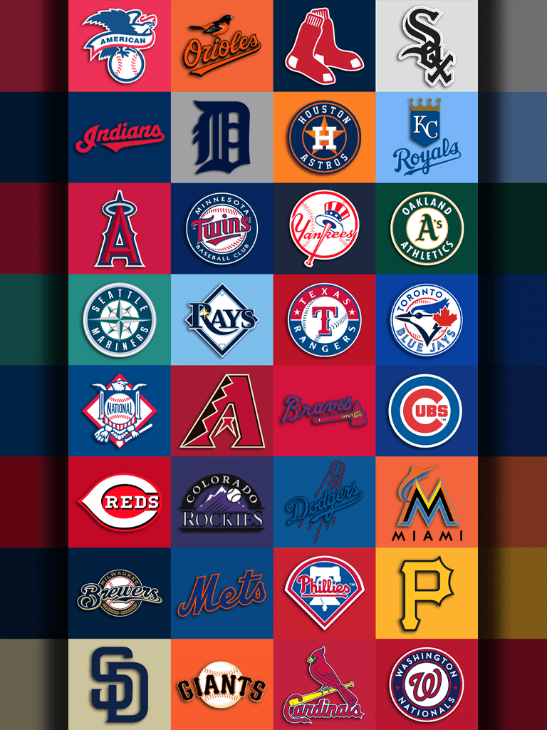 Loghi squadre MLB griglia, 768x1024 Full HD Verticale, iPhone
