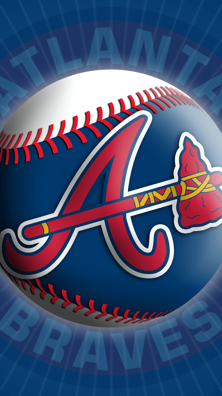 Logo Atlanta Braves palla baseball, 750x1334 Verticale, iPhone Pro Max