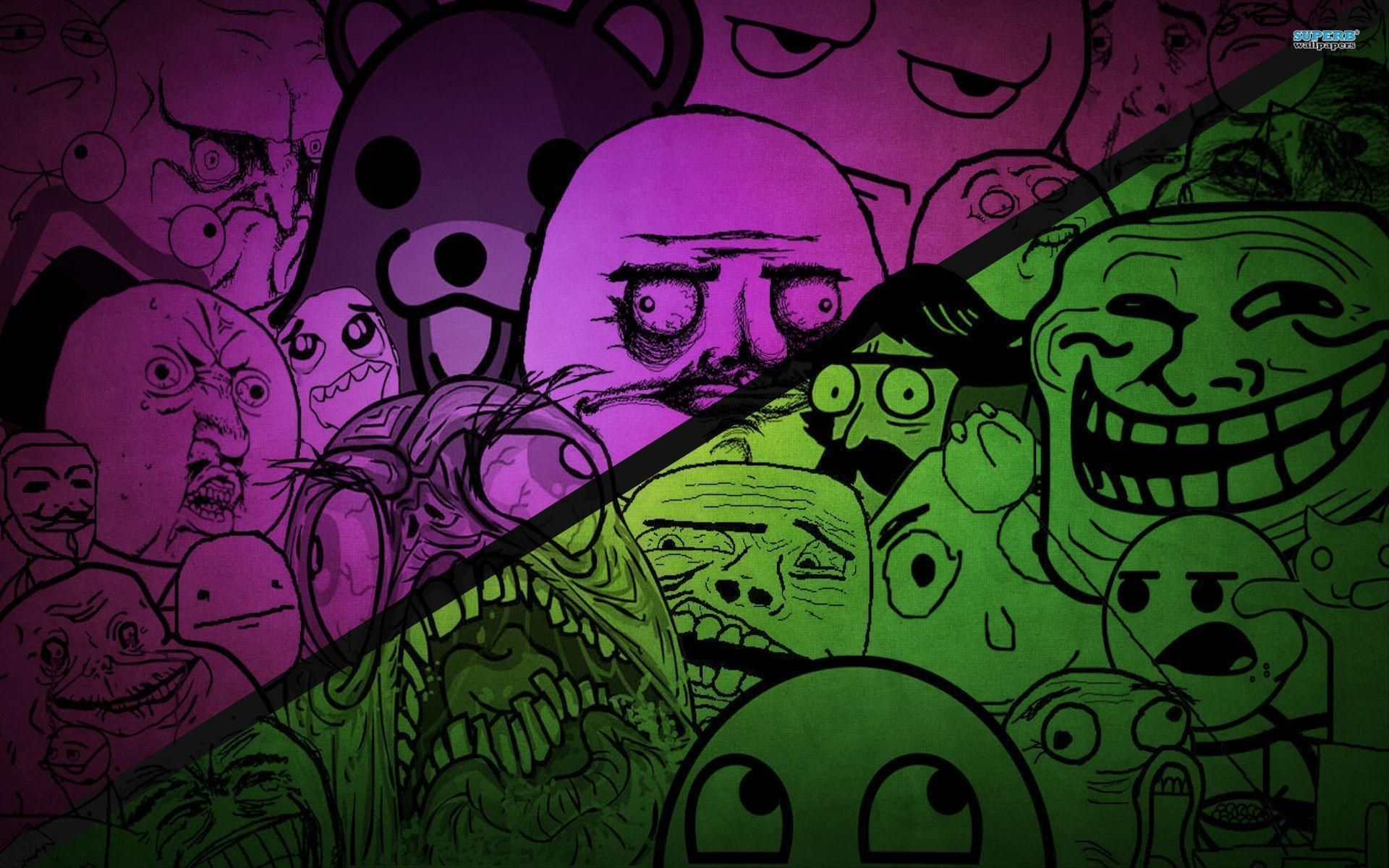 Meme rage comics viola verde, 1920x1200 WUXGA, Desktop
