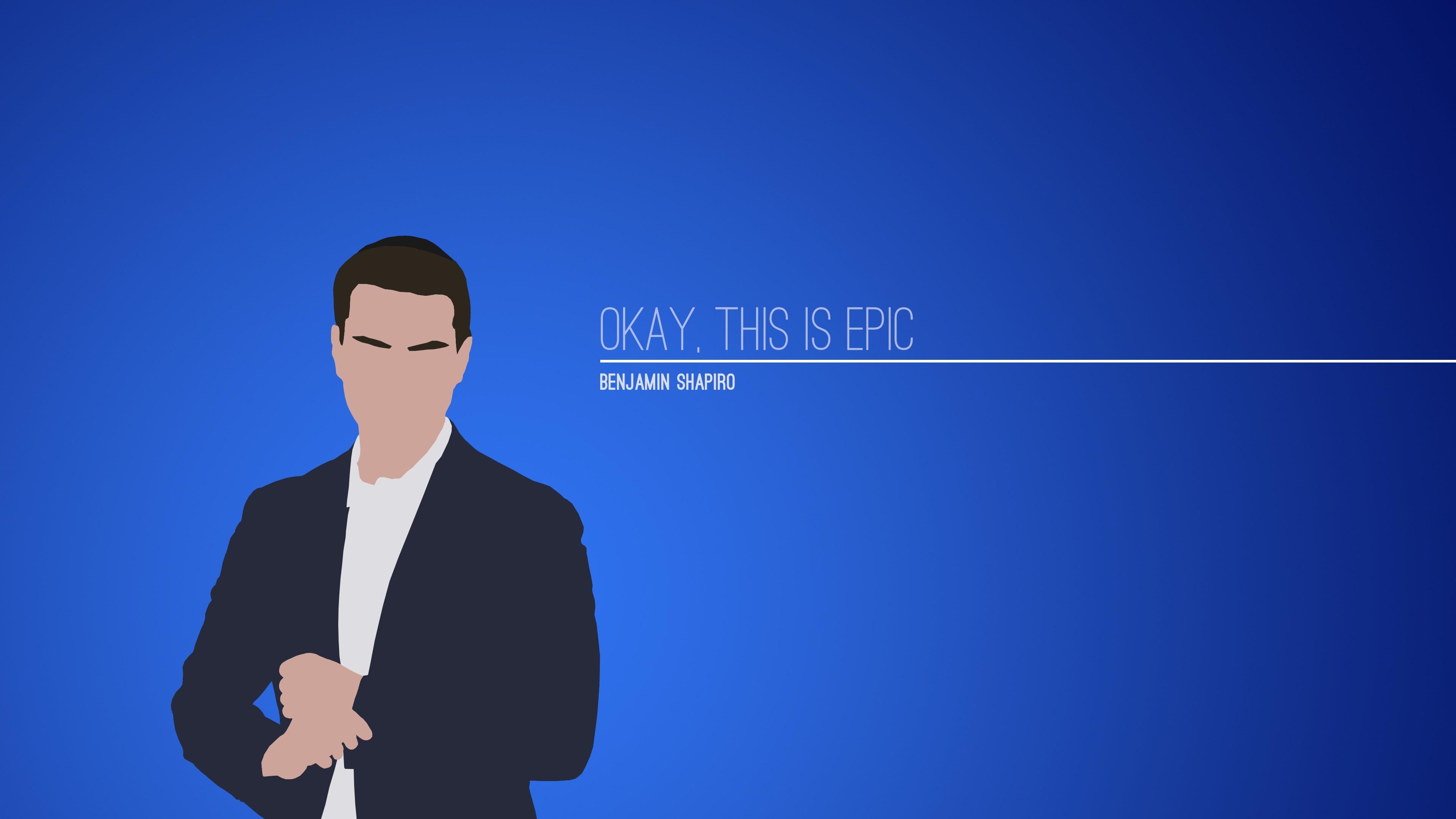 Ben Shapiro illustrazione blu, 3840x2160 UHD, PC 4K