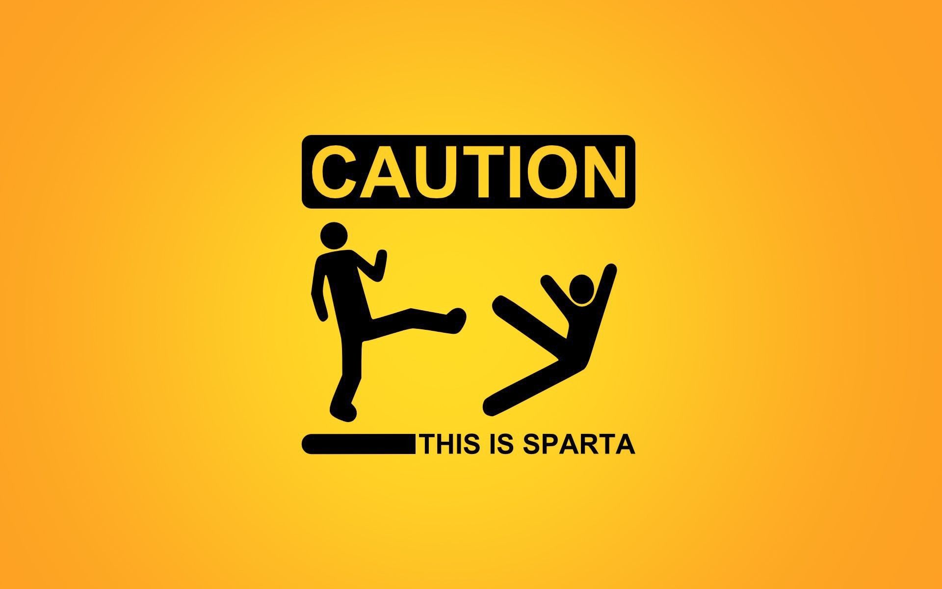 Cartello Caution This is Sparta, 1920x1200 Full HD+ WUXGA, Desktop