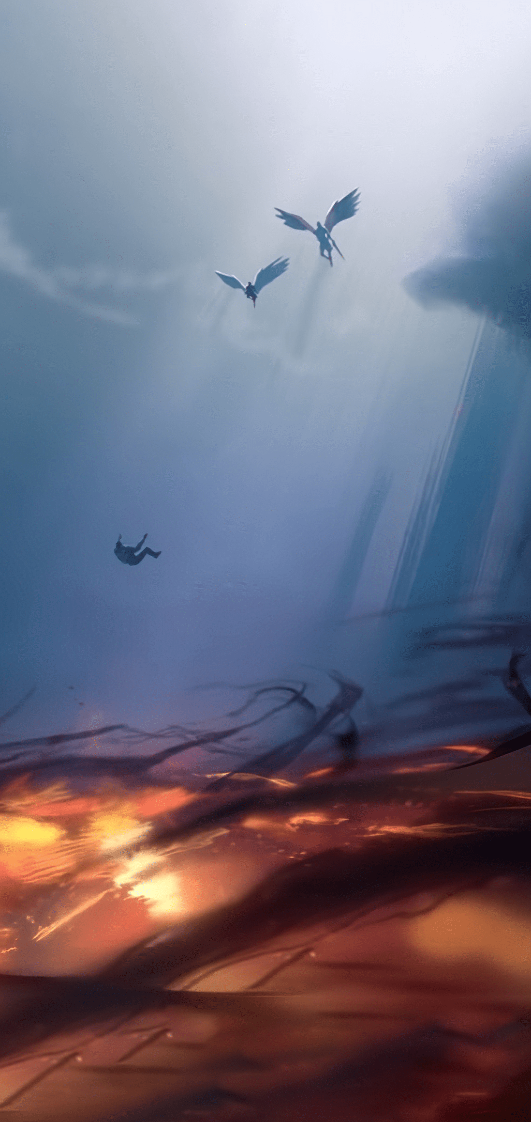 draghi lava terra devastata, 2160x4560 Full HD Verticale, Google Pixel