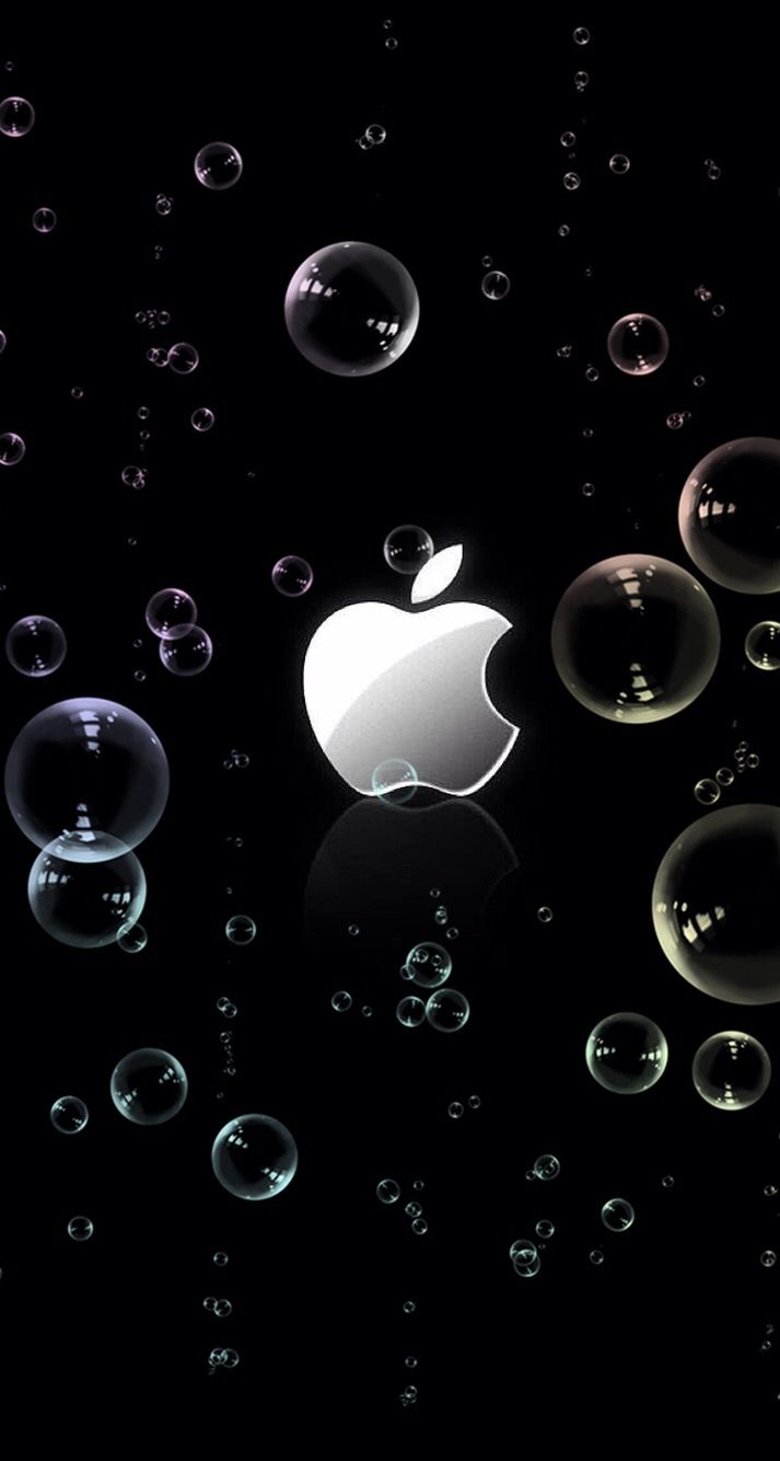 Logo Apple con bolle, Cupertino, 713x1334 Full HD Verticale, Smartphone