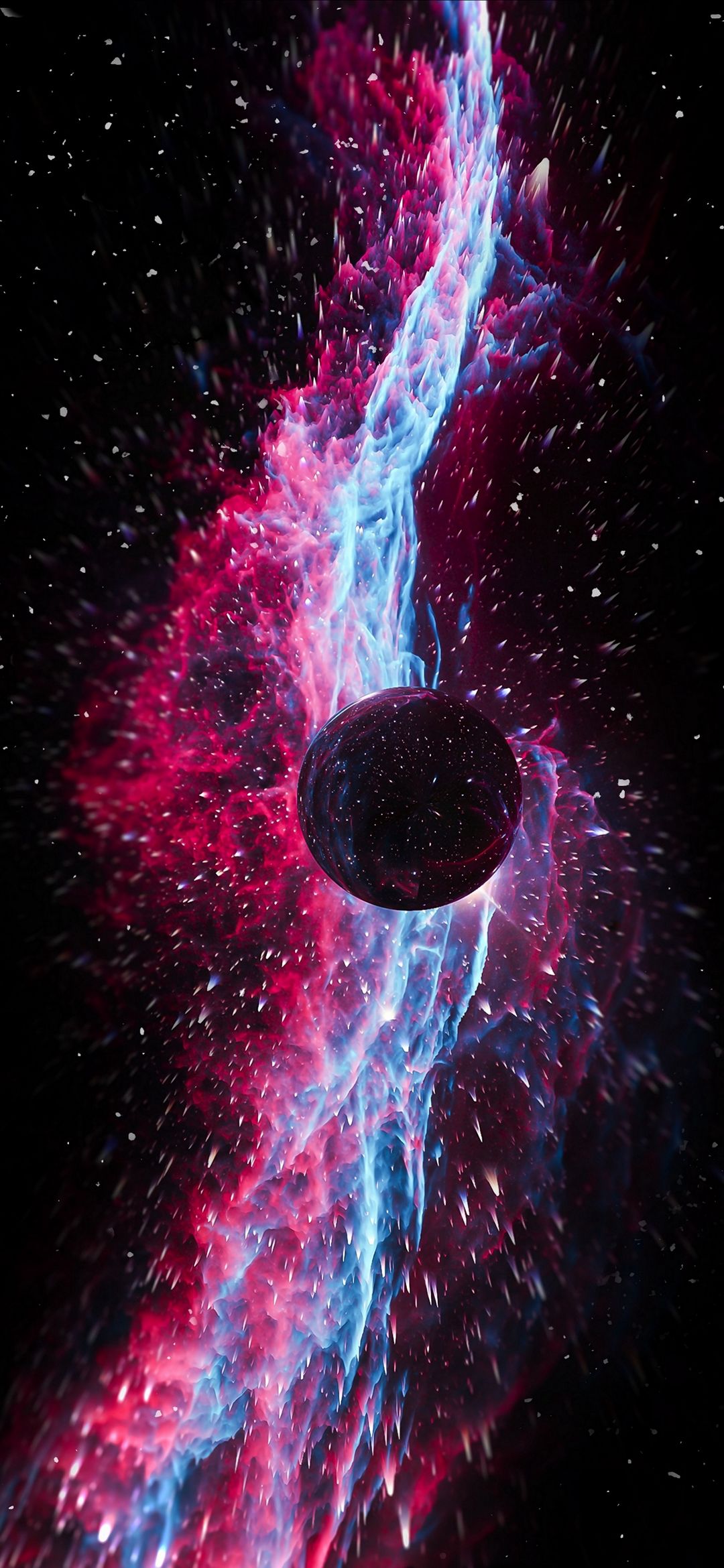 Nebulosa astratta rosa e blu, 1080x2340 Full HD Verticale, Smartphone