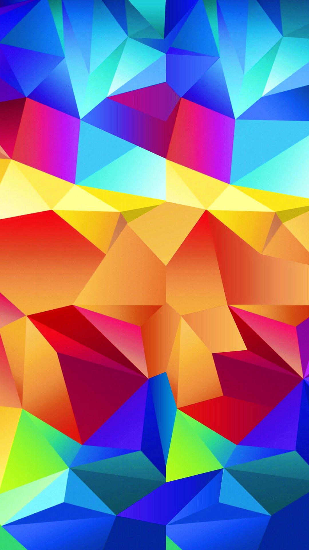 Sfondo geometrico low-poly colorato, 1080x1920 Verticale, Mobile