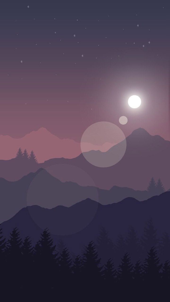 Montagne minimaliste al crepuscolo, 720x1280 Full HD Verticale, Smartphone
