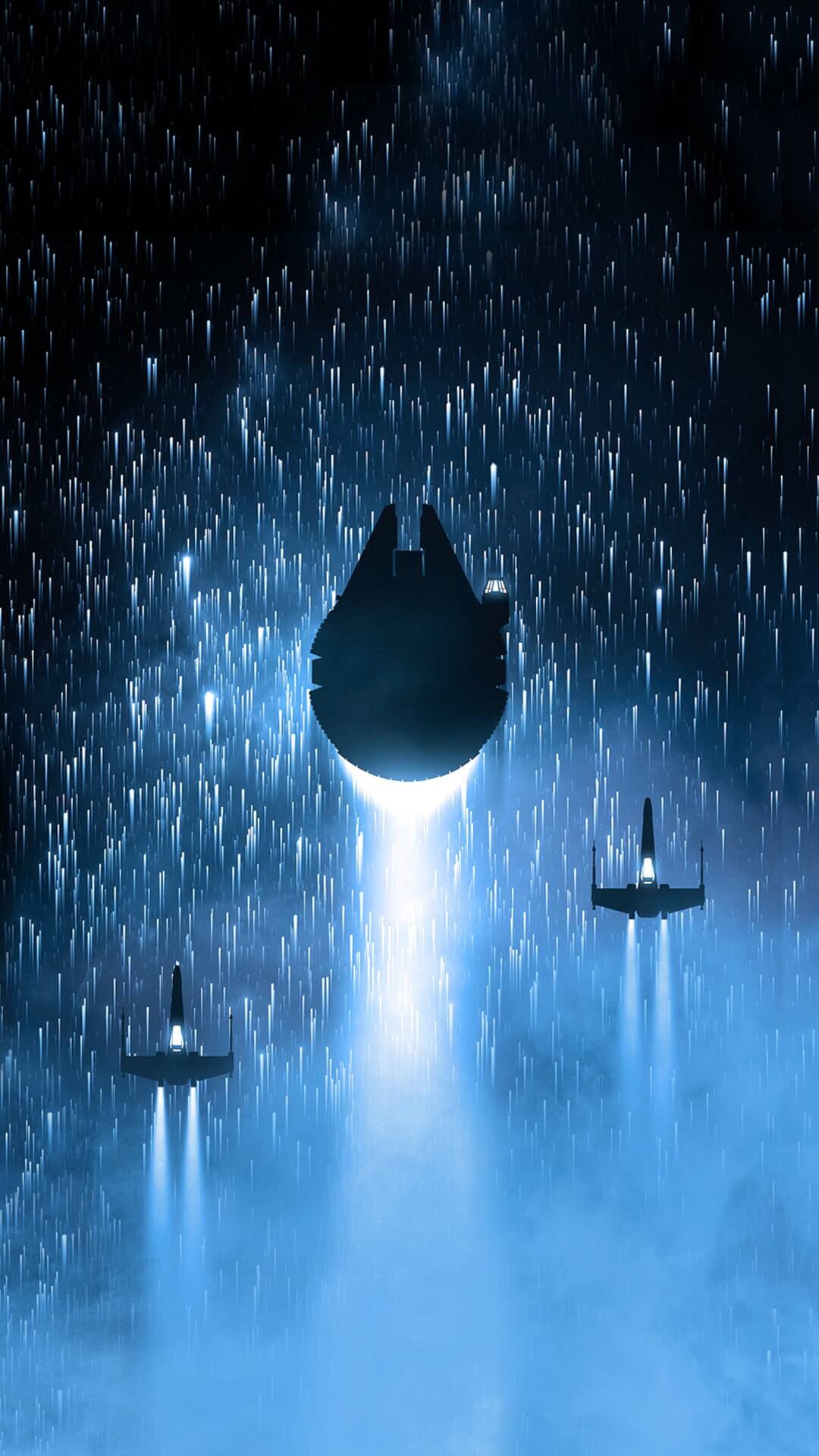 Millennium Falcon pioggia Star Wars, Jedi, 1080x1920 Full HD Verticale, iPhone