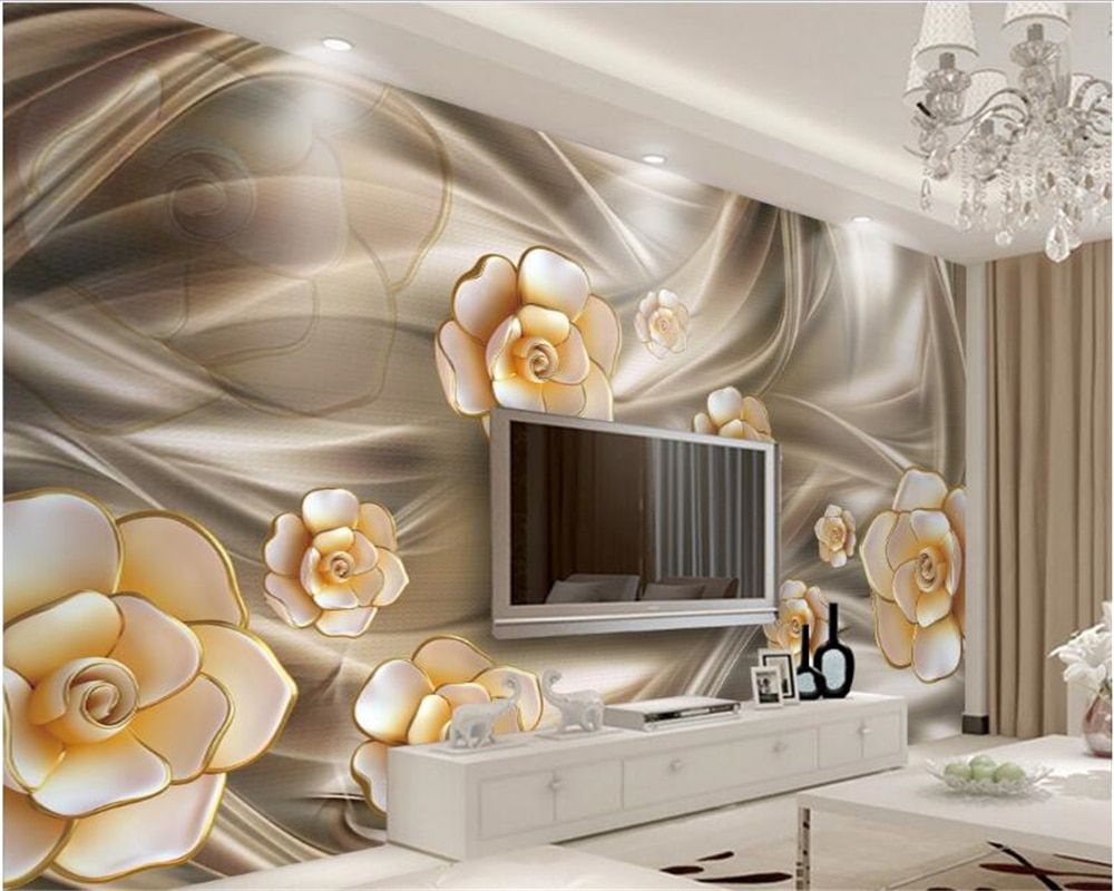 Fiori 3D e onde dorate, 1000x800 HD, Desktop