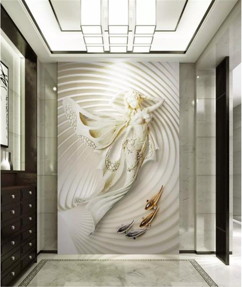Sirena 3D rilievo bianco oro, 1000x1185 Full HD Verticale, Smartphone