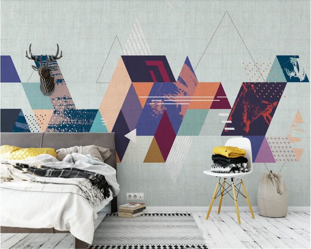 Murale geometrico astratto con cervo, 1000x800 HD, iMac