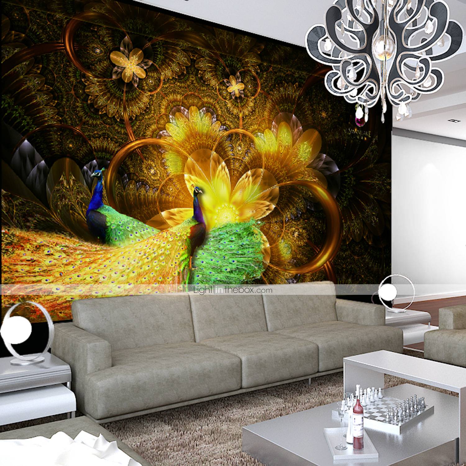 Murale pavoni dorati 3D, 1500x1500 HD, Desktop