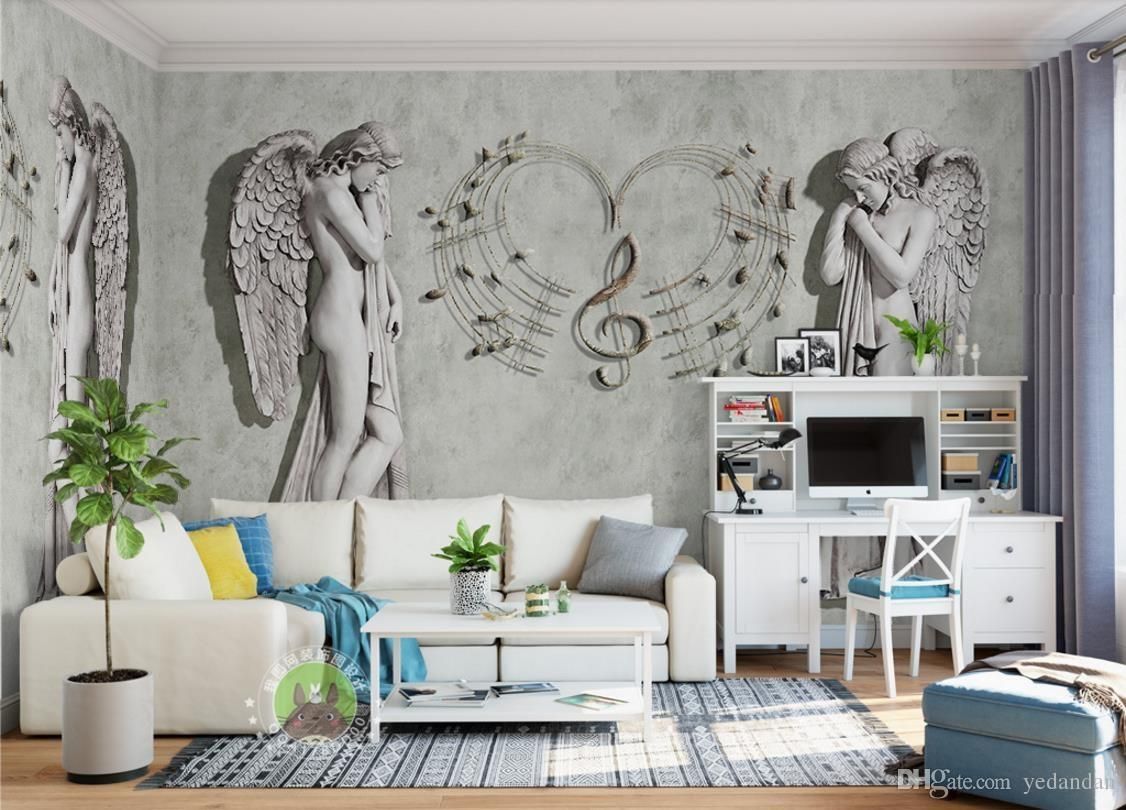 Angeli scultura murale grigio, 1126x810 HD, Laptop